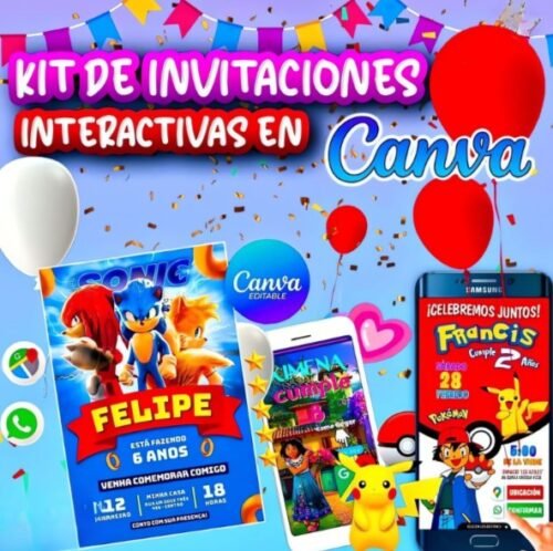Kit de Invitaciones Interactivas en Canva
