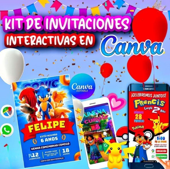 Kit de Invitaciones Interactivas en Canva